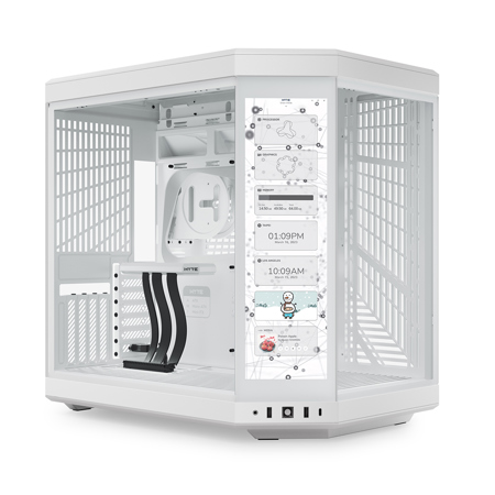 HYTE Y70 Touch Dual Chamber Mid-Tower ATX Case with Integrated LCD Touchscreen